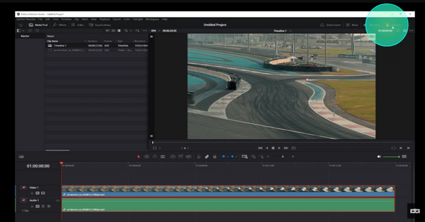 DaVinci Resolve 18 interface with inspector tab