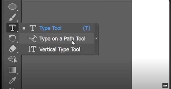 Selecting the Type on a Path tool in Adobe Illustrator