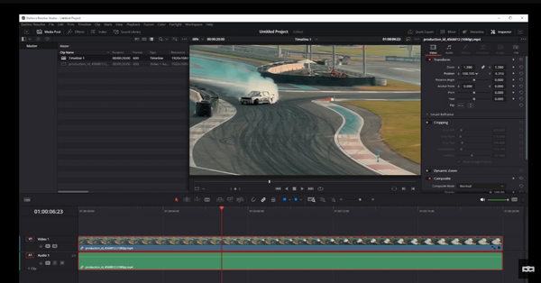 Cropping and zooming in DaVinci Resolve 18