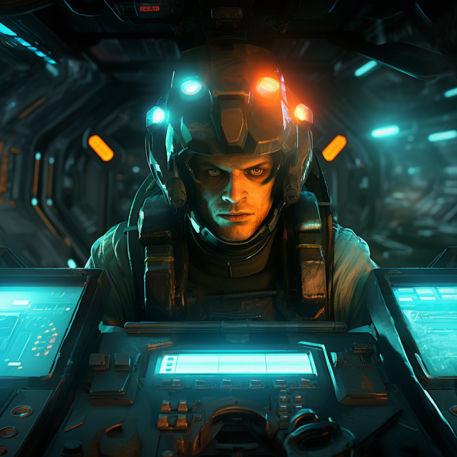 midjourney sci fi prompt of a tank driver
