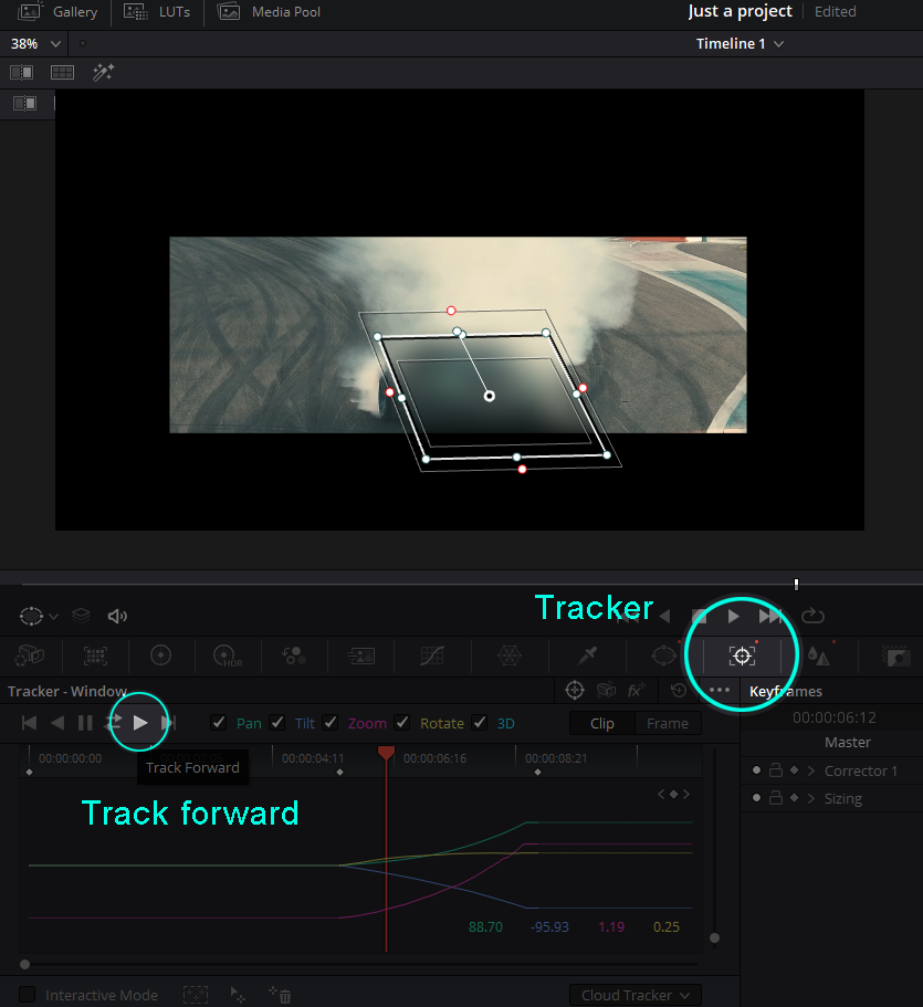 How to track moving object and apply blur to it in DaVinci Resolve 18