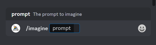 midjourney empty prompt example, discord chat box