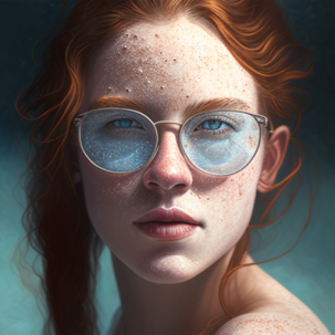 midjourney portrait prompt, of a girl wearing sunglasses example three