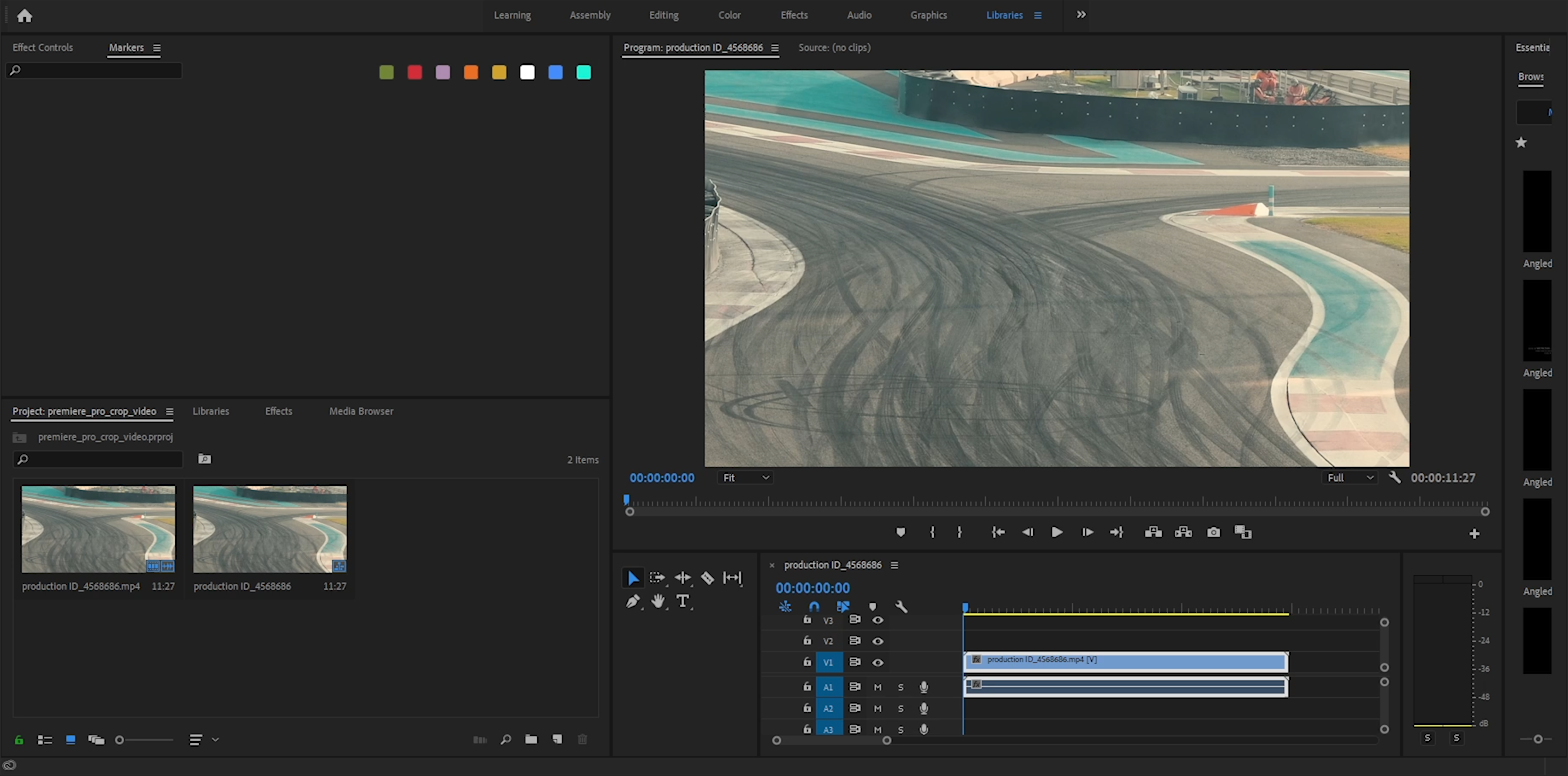 Starting with a blank project and a simple video loaded into premiere pro