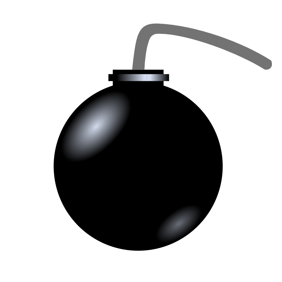 realistic shiny bomb in SVG format