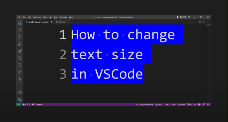 How to change font size in Visual Studio Code / vscode, font, size, scale, ui, change